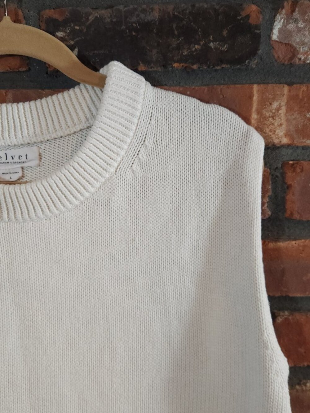 Velvet by Graham & Spencer Aster Sweater Tank Coastal Grandma Neutral Women's L - Picture 8 of 11